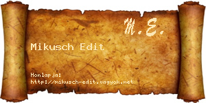 Mikusch Edit névjegykártya
